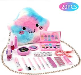 img 3 attached to Kids Makeup Kit Girl Washable Dress Up & Pretend Play