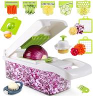 🥦 maipor vegetable chopper - professional 14pcs food chopper dicer, mandoline slicer, kitchen shredder with adjustable shredder and container logo