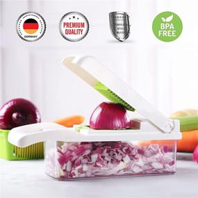 img 3 attached to 🥦 MAIPOR Vegetable Chopper - Professional 14PCS Food Chopper Dicer, Mandoline Slicer, Kitchen Shredder with Adjustable Shredder and Container