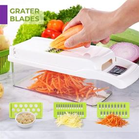 img 1 attached to 🥦 MAIPOR Vegetable Chopper - Professional 14PCS Food Chopper Dicer, Mandoline Slicer, Kitchen Shredder with Adjustable Shredder and Container