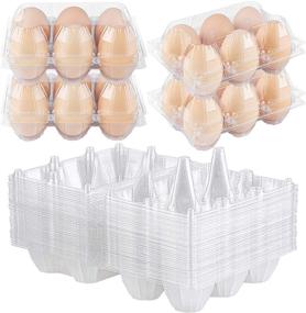 img 4 attached to 🥚 Ruisita 36 Pack Eco-Friendly Plastic Egg Cartons: Clear, Disposable & Convenient Storage Containers for Fresh Eggs - Perfect for Family Pastures, Chicken Farms, Refrigerators, and More!