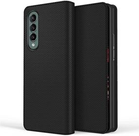 img 4 attached to 📱 Premium Misscase Samsung Galaxy Z Fold 3 Wallet Case: Detachable Magnetic Card Holder & Kickstand - Shockproof Carbon Fiber Black Leather Cover for Galaxy Z Fold 3 5G