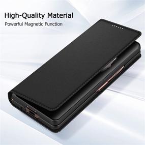 img 3 attached to 📱 Premium Misscase Samsung Galaxy Z Fold 3 Wallet Case: Detachable Magnetic Card Holder & Kickstand - Shockproof Carbon Fiber Black Leather Cover for Galaxy Z Fold 3 5G