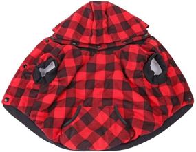 img 1 attached to PAWZ Road Plaid Dog Coat Hoodie - Winter Clothes 🐶 for Dogs, British Style - Sizes S to 5XLarge (Upgrade Version)