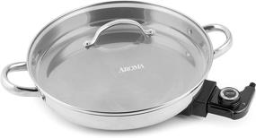 img 4 attached to 🍳 Aroma Housewares AFP-1600S Stainless Steel Electric Skillet - Gourmet Series, 11.8 inch