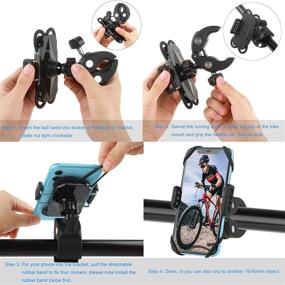 img 1 attached to Universal Bike Phone Holder Mount - Stable Adjustable 360° Cradle Handlebar Holder for iPhone 11, 8, 7, Xs, Samsung, GPS - Anti Shake and Premium Motorcycle Cell Phone Mount