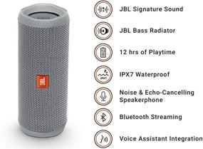 img 3 attached to JBL Flip 4 серый: Водонепроницаемый портативный динамик с Bluetooth для прослушивания музыки в пути