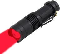 black single mode high power red led flashlight for astronomy, aviation, night observation - red light torch логотип