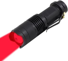 img 4 attached to Black Single Mode High Power Red LED Flashlight for Astronomy, Aviation, Night Observation - Red Light Torch