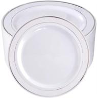 🍽️ bucla 100pieces silver rim plastic plates – elegant silver disposable salad/dessert plates for weddings & parties logo