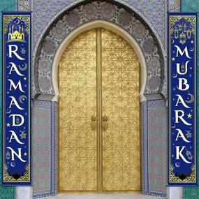 img 4 attached to 🎉 Eid Mubarak Decoration Set: Blue White Porch Sign & Ramadan Banner for Indoor/Outdoor Décor - Perfect for Eid Al-fitr Parties