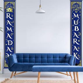 img 1 attached to 🎉 Eid Mubarak Decoration Set: Blue White Porch Sign & Ramadan Banner for Indoor/Outdoor Décor - Perfect for Eid Al-fitr Parties