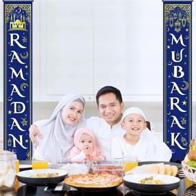 img 3 attached to 🎉 Eid Mubarak Decoration Set: Blue White Porch Sign & Ramadan Banner for Indoor/Outdoor Décor - Perfect for Eid Al-fitr Parties