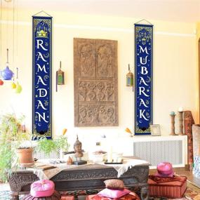 img 2 attached to 🎉 Eid Mubarak Decoration Set: Blue White Porch Sign & Ramadan Banner for Indoor/Outdoor Décor - Perfect for Eid Al-fitr Parties