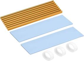 img 4 attached to Uxcell Aluminum Heatsink Kit 70X22X3Mm Golden Tone With Two Silicone Thermal Pads For M