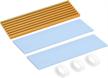 uxcell aluminum heatsink kit 70x22x3mm golden tone with two silicone thermal pads for m logo