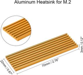 img 3 attached to Uxcell Aluminum Heatsink Kit 70X22X3Mm Golden Tone With Two Silicone Thermal Pads For M
