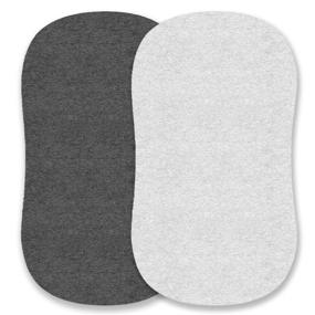 img 4 attached to 🛏️ Cuddly Cubs Bassinet Sheets Set - Compatible with Arms Reach Versatile, Chicco Lullago, Halo Bassinest and Many Other Oval, Rectangle Shape Bassinet Pads - 100% Jersey Knit Cotton - Heather Grey