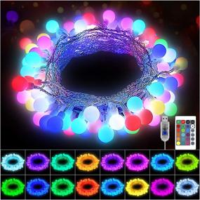 img 4 attached to KNONEW 16 Colors 100 LED Globe String Lights 33ft with Remote - USB Powered Multicolor Changing Twinkle Fairy Ball Light for Christmas Wedding Party, Girls Bedroom Indoor Outdoor Waterproof Decorations