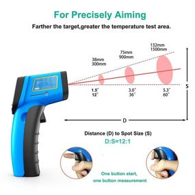 img 1 attached to 🌡️ RISWOJOR Infrared Thermometer Cooking Digital Temperature Gun: Accurate IR Laser Thermometer for Industrial, Kitchen, Ovens & Grill - Adjustable Emissivity, MAX/MIN, Cal Temp -58°F~752°F (-50°C～400°C)