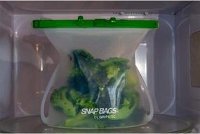 img 1 attached to 🥦 SNAPBAGS Multi-Size Pack of 3 - Microwave Pressure Steamer & Storage Container by GRIPSTIC, Airtight Silicone Bags for Faster and Better Vegetable & Fish Steaming Under Pressure