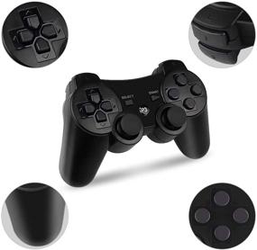 img 3 attached to 🎮 PS3 Controller Wireless for Playstation 3 Dual Shock - Pack of 2, Black: Enhanced Gaming Experience!
