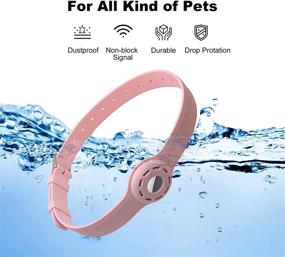 img 2 attached to 🐶 UMOPET Silicone Dog Collars with Airtag Holder - Cat & Small Dog Collar, HD Protective Film, 9-19.5 inches - Perfect for Apple Airtag Tracking on Cats, Puppies, and Small Dogs