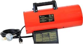 img 2 attached to 🔥 Sunnydaze 40,000 BTU Portable Propane Heater - Ideal for Construction Sites - Auto-Shutoff, Overheating Protection - Adjustable Heating Output - Piezo Ignition - Red/Black