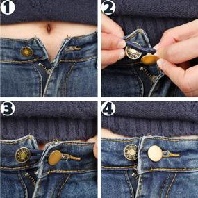 img 1 attached to 👖 12-Piece Button Waist Extender Kit: Stretchable Elastic Metal Buttons for Women and Men Jeans Collar Cuffs Pants - Premium Wardrobe Accessory