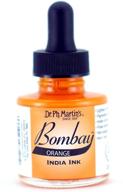 🧡 чернила dr. ph. martin's bombay индия (14by) оранжевые, 1.0 унция бутылка логотип