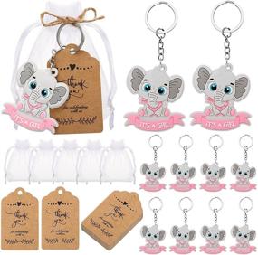 img 4 attached to Shower Elephant Keychains Organza Supplies Event & Party Supplies