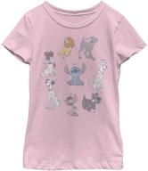 👚 dazzling disney classic multi franchise dogs girl's solid crew tee: an unforgettable fashion statement! logo