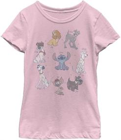 img 1 attached to 👚 «Сияющая классическая мультибрендовая футболка Disney с собачками для девочек: незабываемое модное высказывание!»