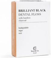 🦷 terra & co. brilliant black dental floss: organic teeth whitening with activated bamboo charcoal - vegan, cruelty-free & luxury dental care logo