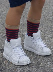 img 1 attached to Jefferies Boys' Little Stripe Cotton Crew Socks 6-Pack