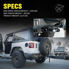 img 1 attached to 🚙 Xprite 2-дюймовый прицепной фаркоп и крышка для 2018-2021 Jeep Wrangler JL/JLU 2-дверный и 4-дверный: Прочный и надежный