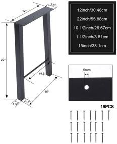 img 3 attached to 🪑 Industrial Metal Coffee Table Legs: TC-Home H-Frame Style 22 inch Set of 2