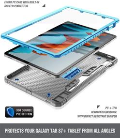 img 1 attached to 📱 Poetic Revolution Series: Full-Body Heavy Duty Case for Samsung Galaxy Tab S7 Tablet (11 Inch, 2020 Release) - With Built-in Screen Protector - Blue