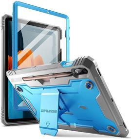 img 4 attached to 📱 Poetic Revolution Series: Full-Body Heavy Duty Case for Samsung Galaxy Tab S7 Tablet (11 Inch, 2020 Release) - With Built-in Screen Protector - Blue