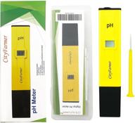 cityfarmer digital ph meter for hydroponic nutrient solution testing, with 2 pack calibration solution mixture, accurate & reliable results, built-in atc logo