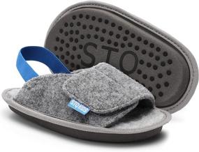 img 4 attached to 👣 STQ KIDS Classic Fuzzy Slippers - Warm & Cozy Slip on House Shoes for Toddler Boys & Girls