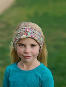img 2 attached to Funky Junque Kids: Trendy Knit Fuzzy 👶 Head Wrap for Baby and Toddler, Ear Warmer Included!