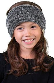 img 4 attached to Funky Junque Kids: Trendy Knit Fuzzy 👶 Head Wrap for Baby and Toddler, Ear Warmer Included!