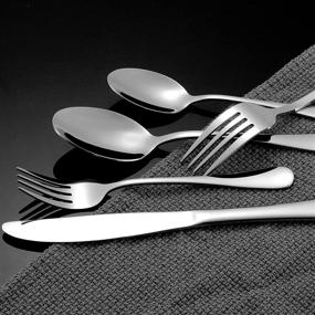 img 1 attached to 🍴 45-Piece Stainless Steel Flatware Set - Reusable Silverware Cutlery Sets, Heavy Duty Forks and Spoons, Utensils for 8, Excellent Serving Set