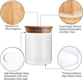 img 1 attached to 16-Pack of 6oz/200ml Airtight Clear Glass Food Storage Containers with Bamboo 🍯 Wooden Lids - Ideal for Sugar, Candy, Cookie, Rice, Spice Jars, and More!