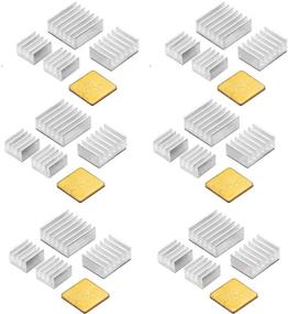 img 2 attached to 🔥 Повышенная эффективность охлаждения: 30 штук комплект радиаторов Raspberry Pi 4 с термопроводящей клейкой лентой, алюминиевым и медным радиатором для Raspberry Pi B B+ 2/3/4