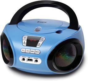 img 4 attached to Портативный CD-плеер G Keni Boombox с FM-радио, USB, Bluetooth, AUX-входом, выходом на наушники, стерео динамиком, аудиоплеером, синий.