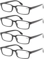 👓 comfortable plastic reading glasses: 4 pack with spring hinge, including sun readers logo