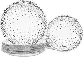 img 2 attached to Juvale Silver Foil Dots Party Pack: Complete Set 🎉 for 50 Guests - Paper Dinner, Appetizer Plates, and Cups