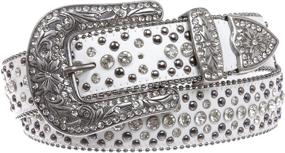 img 2 attached to Rhinestone Metal Circle Studded Leather Women's Accessories for Belts